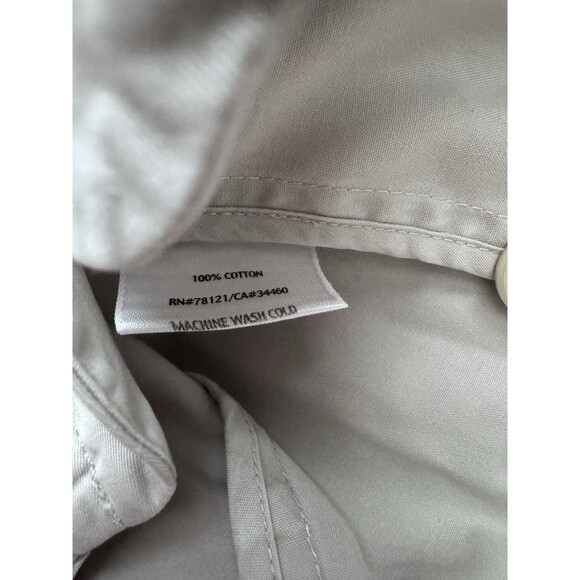 Eileen Fisher Khaki Cotton Utility Blazer Mock Collar Button Down Sz Petite PP - Picture 7 of 8